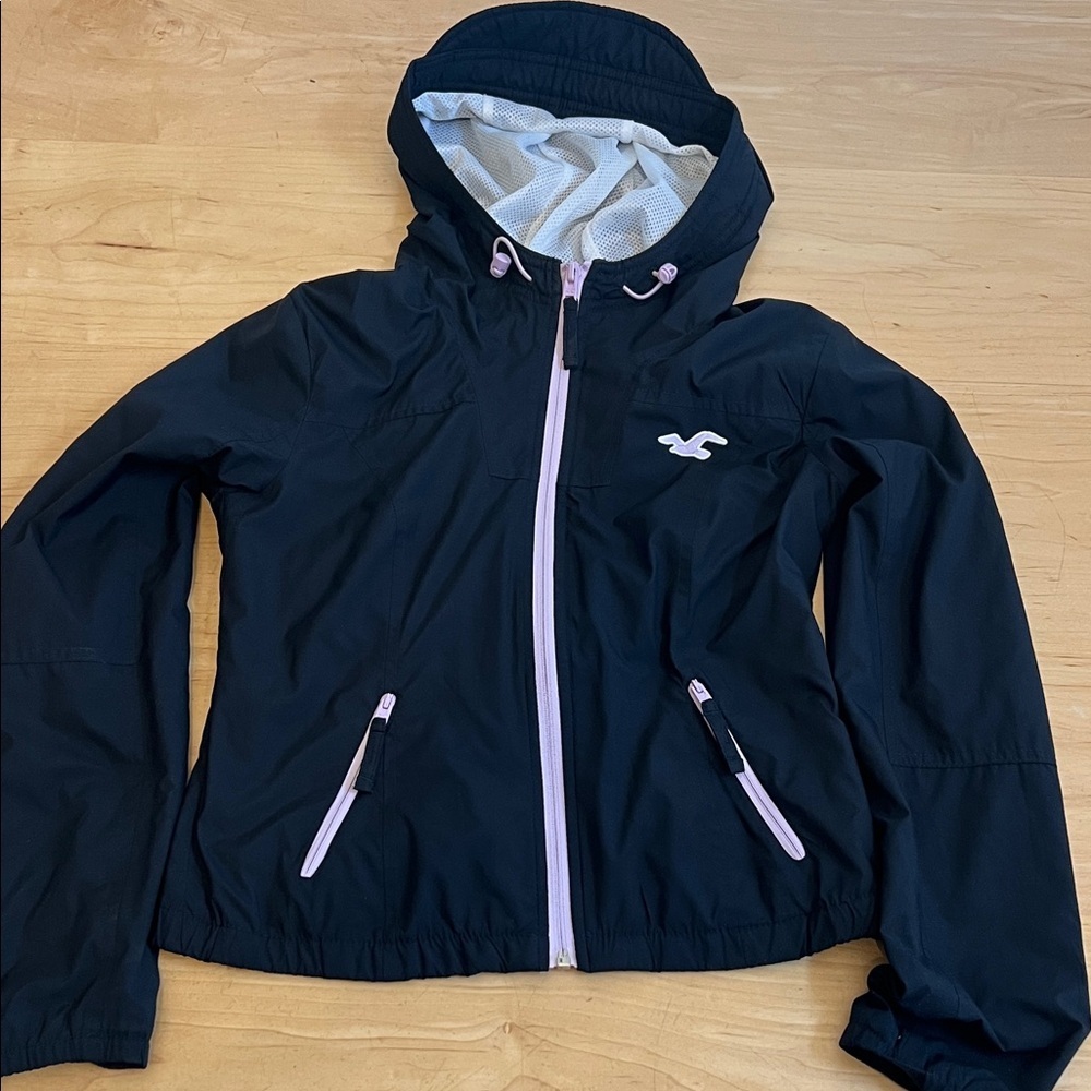 Hollister Black Windbreaker Jacket